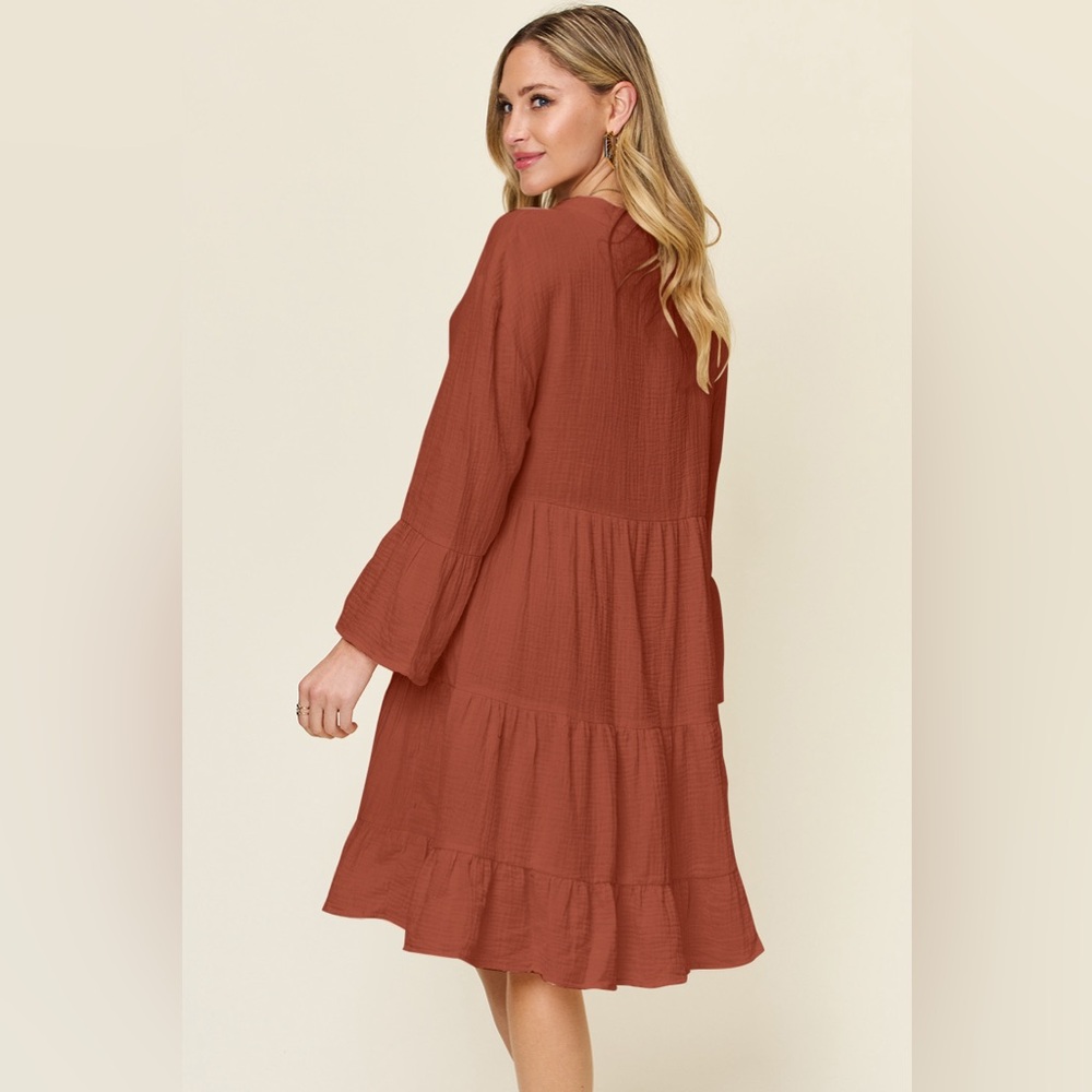 Double Take Full Size Texture Button Up Ruffle He… - image 6